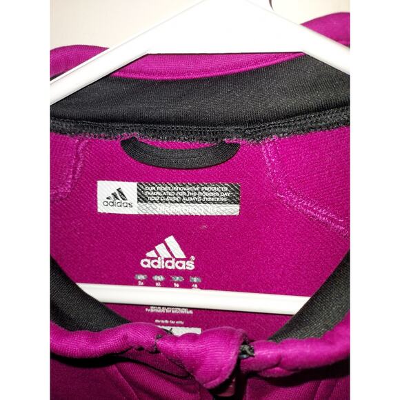 Adidas Women's Jacket XL Full Zip Long Sleeve Climalite Running Magenta Black - Picture 7 of 10